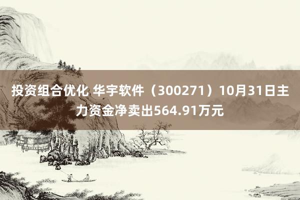 投资组合优化 华宇软件（300271）10月31日主力资金净卖出564.91万元