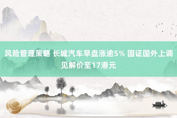 风险管理策略 长城汽车早盘涨逾5% 国证国外上调见解价至17港元