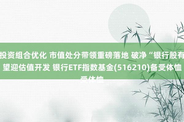 投资组合优化 市值处分带领重磅落地 破净“银行股有望迎估值开发 银行ETF指数基金(516210)备受体恤