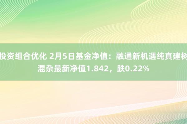 投资组合优化 2月5日基金净值：融通新机遇纯真建树混杂最新净值1.842，跌0.22%